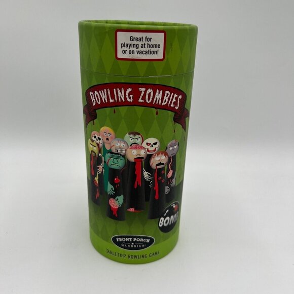 Bowling Zombies Bowling Set. Wooden Ball & 10 Pins Tabletop Set used Halloween w - Picture 3 of 12